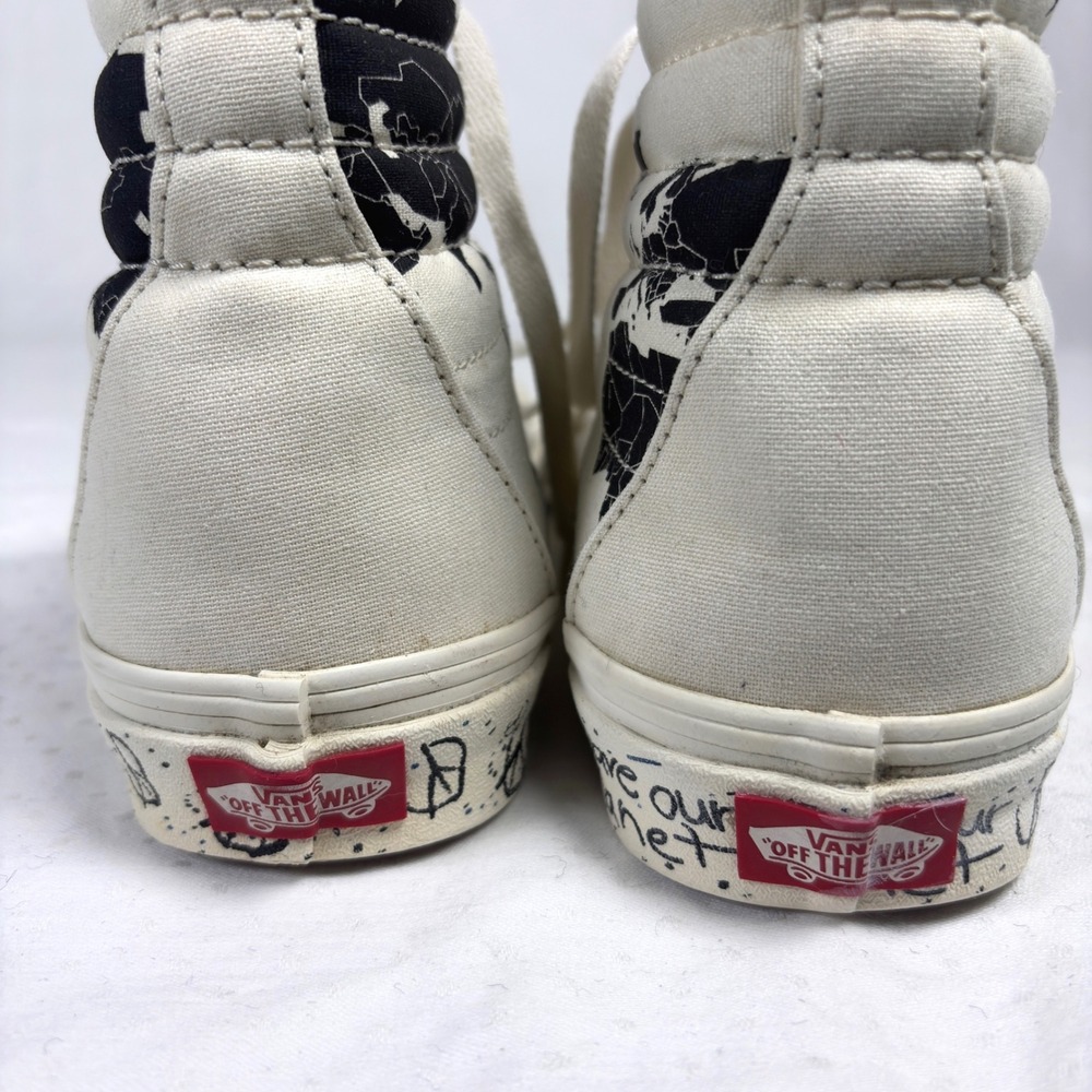 Vans Sk8-Hi Save Our Planet Reissue White World Map Sneakers Mens 7.5 Womens 9 - Picture 7 of 12